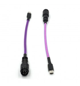  5PIN male GX16 Aviation plug to Type-c  and usb to 5pin gx16  female wire cable set 